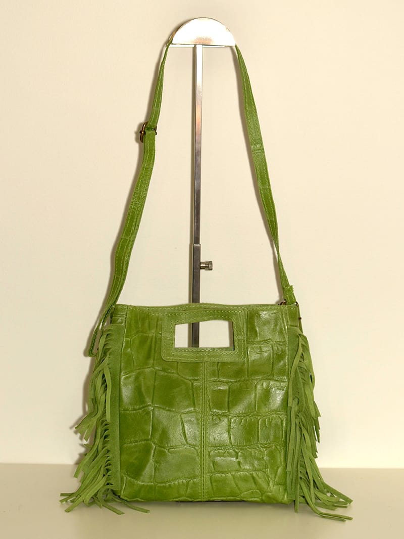 Bolso Piel Coco Verde - Imagen 2