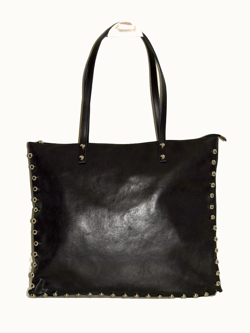 Bolso Piel Tachuelas Negro